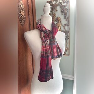 Ladycrow made in Scotland Silk Blend Velvet Twisted Tartan Scarf